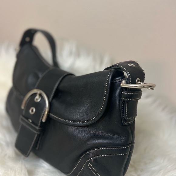 Vintage Coach black leather soho  Y2K bag 9248 - Picture 8 of 15